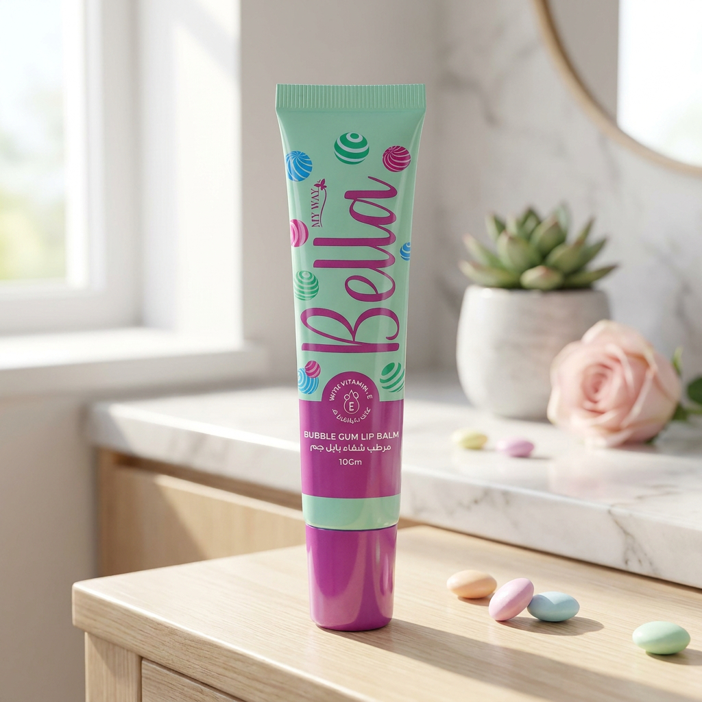 Bella lip Balm bubble gum whit V.E 10Gm - 4714